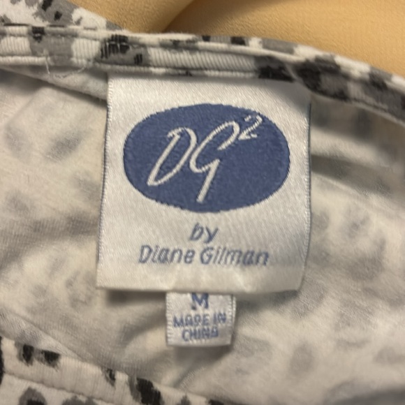 Diane Gilman Black and White Animal Print Blouse - Picture 2 of 2